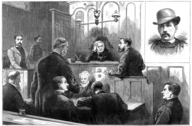 1884年、バーケンヘッド警察裁判所でのデンマン通称ジョンデイリーの検査