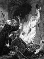 オックスフォードのカンタベリー大司教、トーマスクランマーの処刑、1556年、19世紀半ば