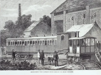 1869年8月、短距離でのFairlies蒸気運搬車の実験