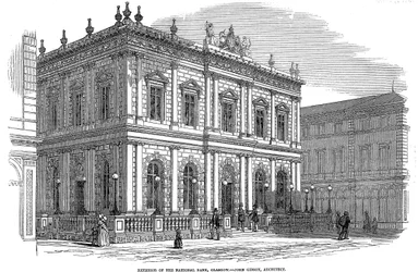 国立銀行、グラスゴー、スコットランド、c1850の外観
