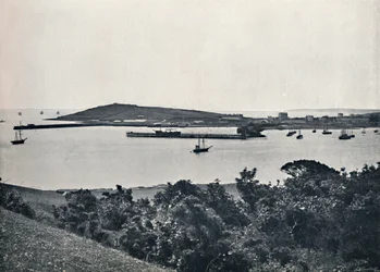 ファルマス-一般的な眺め、ペンデニスから、1895