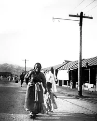 父と子、ソウル、韓国、1900