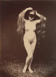 [仮面をかぶった女性のヌード], ca. 1870年。