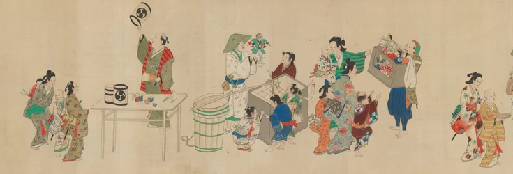 祭りの風景、18 世紀。
