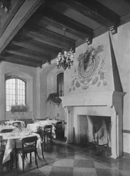 南東ダイニングルームの暖炉、フラタニティクラブビルディング、ニューヨーク市、1924