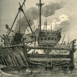 Floating Dock、Deptford 1820、c1878。