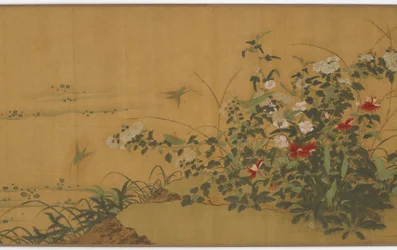 花、植物、昆虫、明王朝、16世紀。