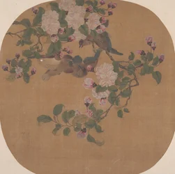 鳥と花。