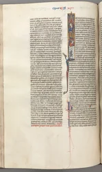 フォル。 174v、エズラ、歴史的イニシャルI、キュロスが神殿の建設を指揮、c。 1275-1300。