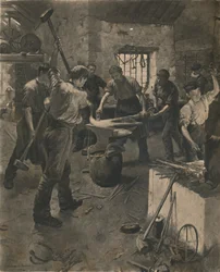 アンカーの鍛造、1892年。