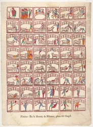 闘牛の演技の48のビネットとリングのシーン1800-1850。