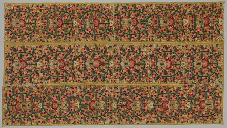 ベッドカバーからの4つの境界線、1700年代。
