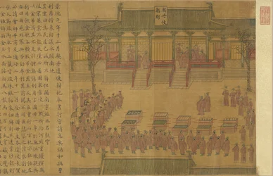 景徳宮廷の四つの出来事-契丹の使者が宮廷を訪れる、約1000年。