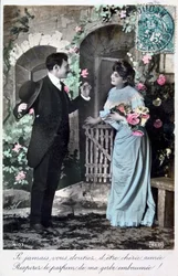 フランスのロマンチックなポストカード、c1900