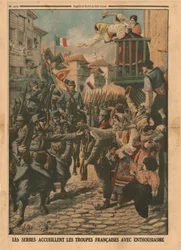 1915年、フランス軍はセルビア人から熱狂的に歓迎された。