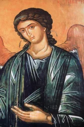 アトス山のアギオス・アンドレアス修道院のフレスコ画 Grece