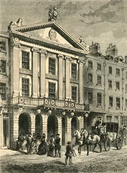 1881年のオールドドルリーレーン劇場の正面。
