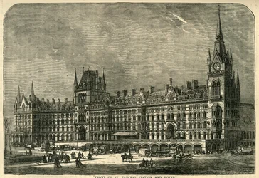 セントパンクラス駅とホテルの正面、c1876。