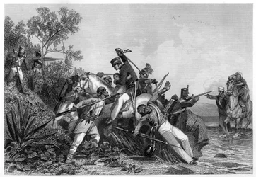 反逆者によって攻撃されたイギリスの逃亡将校とその家族、1857、c1860