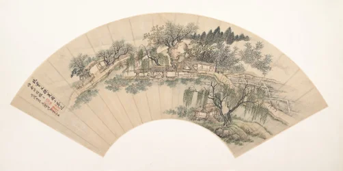 菱の実を集める様子 18世紀以降のもので、1706年の偽物です。