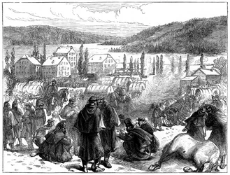 1871年2月、ブルバキ将軍がスイスでフランス軍を破った