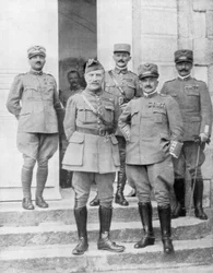 1918年5月2日、イタリア本部でのディアス将軍とフォッシュ将軍の会議
