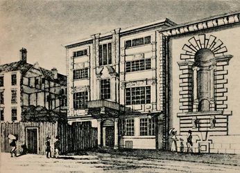 一般郵便局、1793年頃-1928年、ロイズコーヒーハウスに隣接する建物を表示