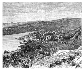 カストリーズの概観、セントルシア島、c1890