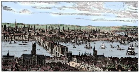ロンドンの概観、1666年、1909年。