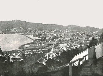 1895年、ニュージーランド、ウェリントンの街の概観。