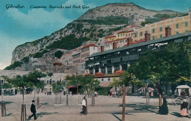 ジブラルタル-Casemates Barracks and Rock Gun、c1900