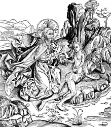 1493年にアダムスリブからイブを創造した神