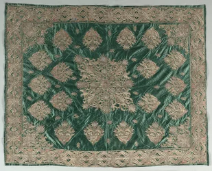 金糸刺繍カバー、1800年代。
