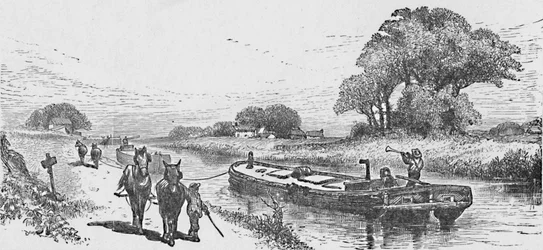 エリー運河の穀物ボート、1883年