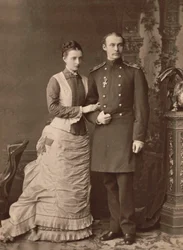 ロシアのアナスタシア・ミハイロヴナ大公夫人とフレデリック・フランシス3世大公 1878年