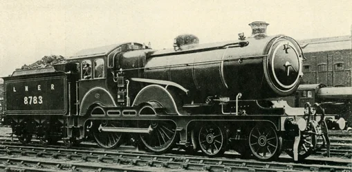 ロイヤルトレインの特別な装飾、c1930の大東部タイプ4-4-0。