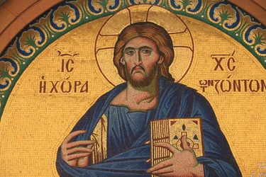 イエス・キリストを描いたギリシャ正教のイコン、テッサロニキ、ギリシャ