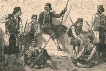 モンテネグロ人の一団、1879年頃