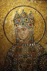 アヤソフィアのモザイクの詳細 : Empress Zoe イスタンブール トルコ