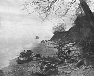 アメリカ合衆国、ミシガン湖の海岸に向かう、c1900。