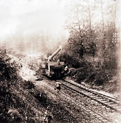 線路上の重砲、c1914-c1918