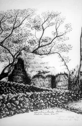 Heiau、カイルアコナ、ハワイ、19世紀