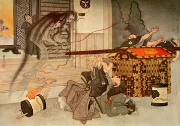 彼女の恐ろしい顔と血のついた衣服...、1919年。