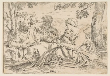聖エリザベスと洗礼者聖ヨハネとの聖家族、逆a ...、約1639年以降のコピー。