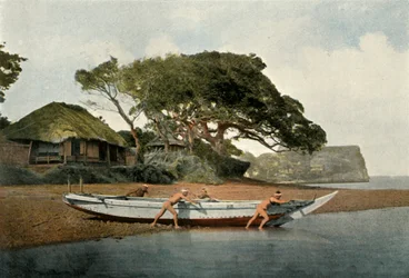 Honmoku, Village de Pecheurs Pres Yokohama, Honmoku Fishing Village near Yokohama, 1900. 