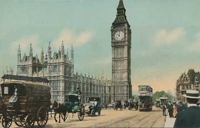 国会議事堂、ウェストミンスターブリッジ、ロンドン、c1900年代。