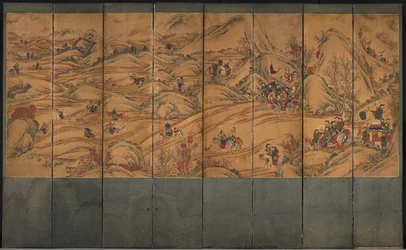 狩猟シーン、1800年代。