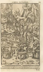 Georgius Agricola、1556年のDe Re Metallica libri XIIのイラスト