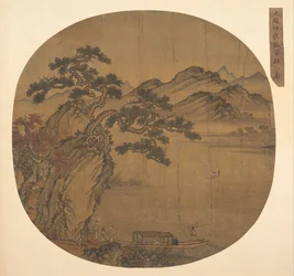 14 世紀後半から 15 世紀初頭にかけての、蘇軾の赤壁の第二頌歌の挿絵。