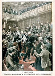 ロンドンで、下院の暴力事件、1901